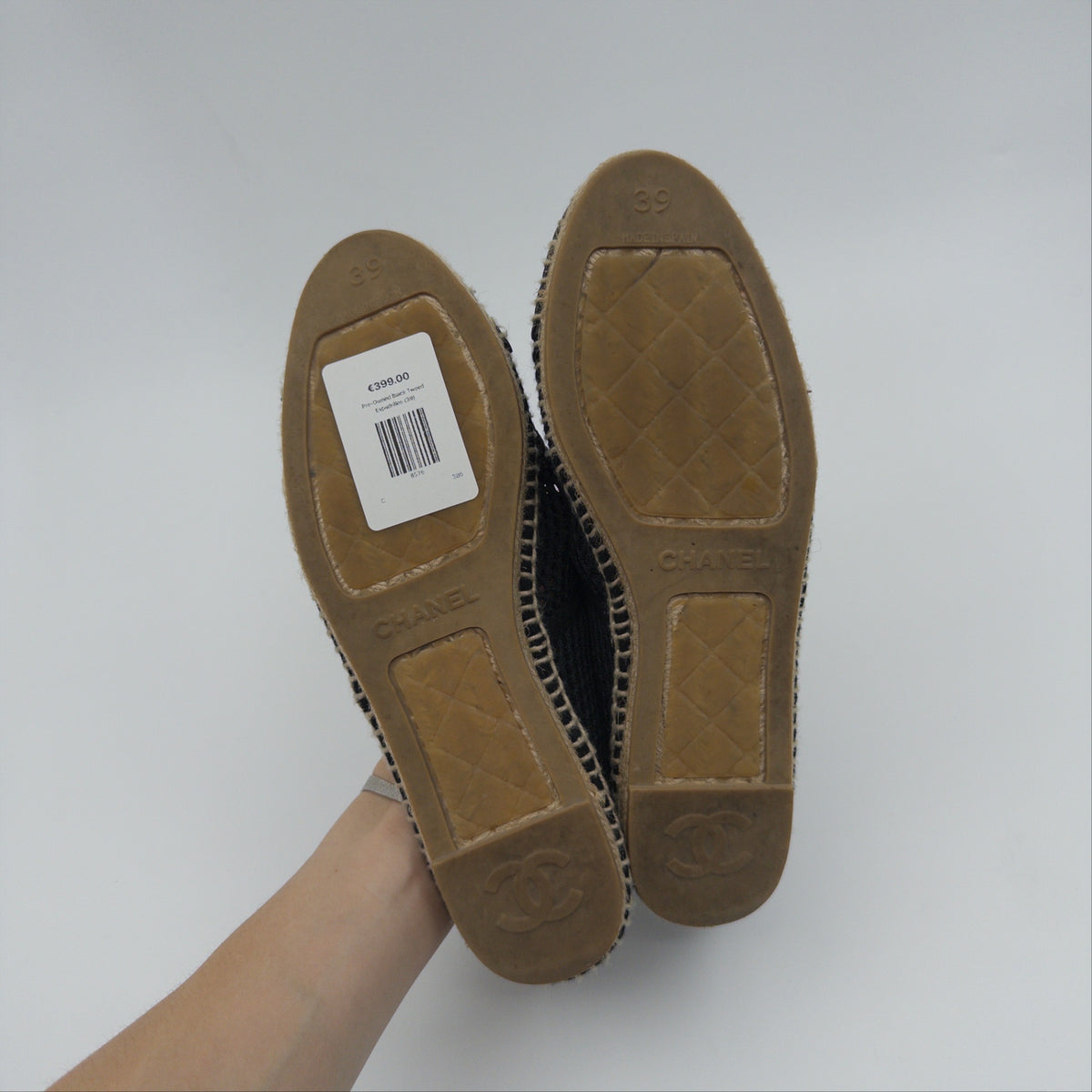 Pre-Owned Black Tweed Espadrilles (39)