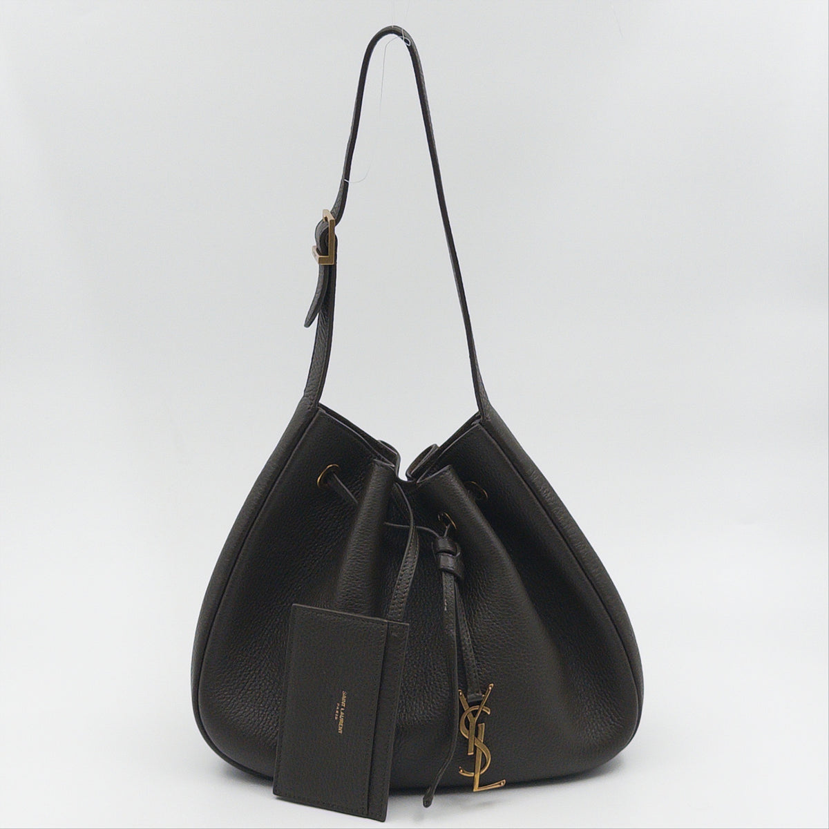 Pre-Owned Grey Leather Paris VII Small Hobo Bag