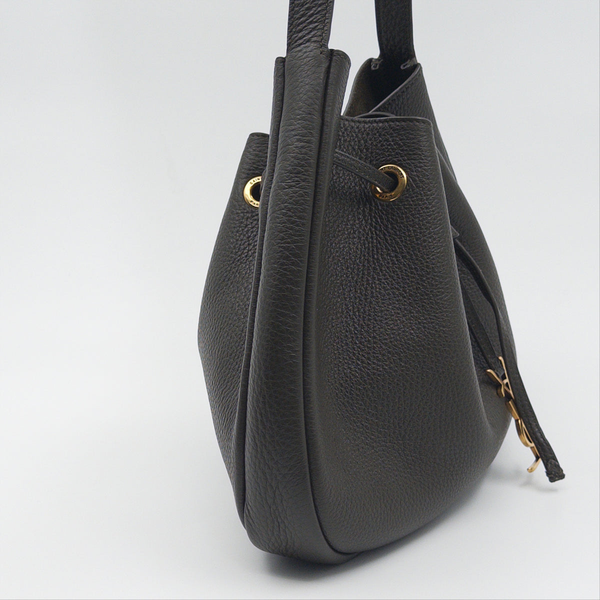 Pre-Owned Grey Leather Paris VII Small Hobo Bag