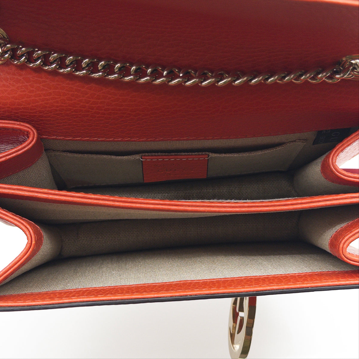 Pre-Owned Orange Leather Crossbody Flap Bag