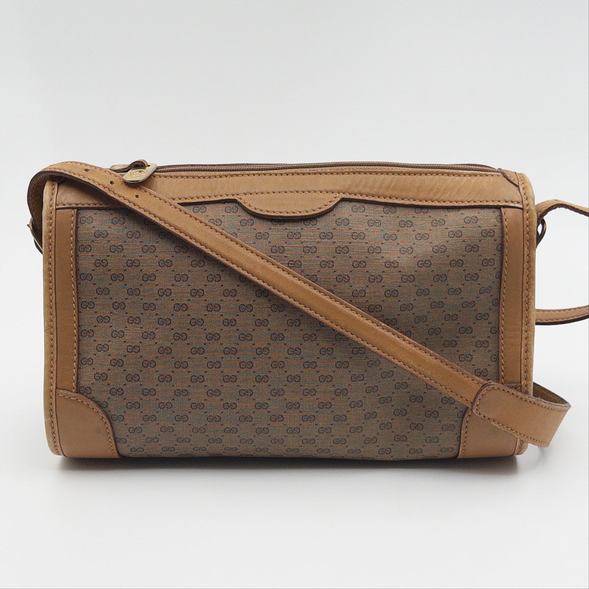Pre-Owned Beige Micro GG Coated Canvas Crossbody Bag