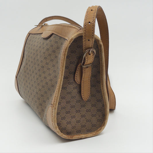Pre-Owned Beige Micro GG Coated Canvas Crossbody Bag
