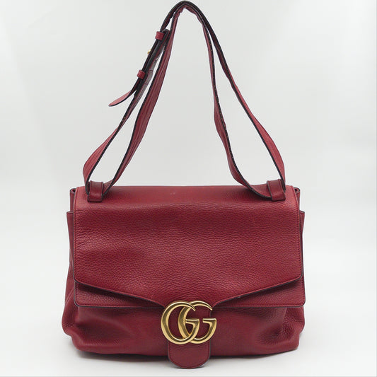 Pre-Owned Red GG Leather Crossbody Bag