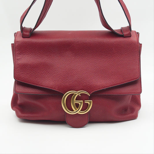 Pre-Owned Red GG Leather Crossbody Bag