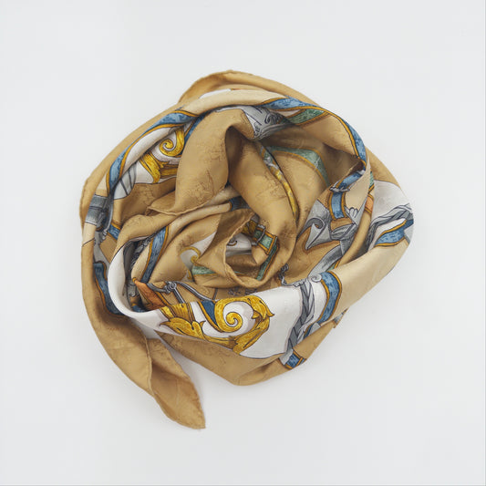 Pre-Owned Gold Silk Scarf
