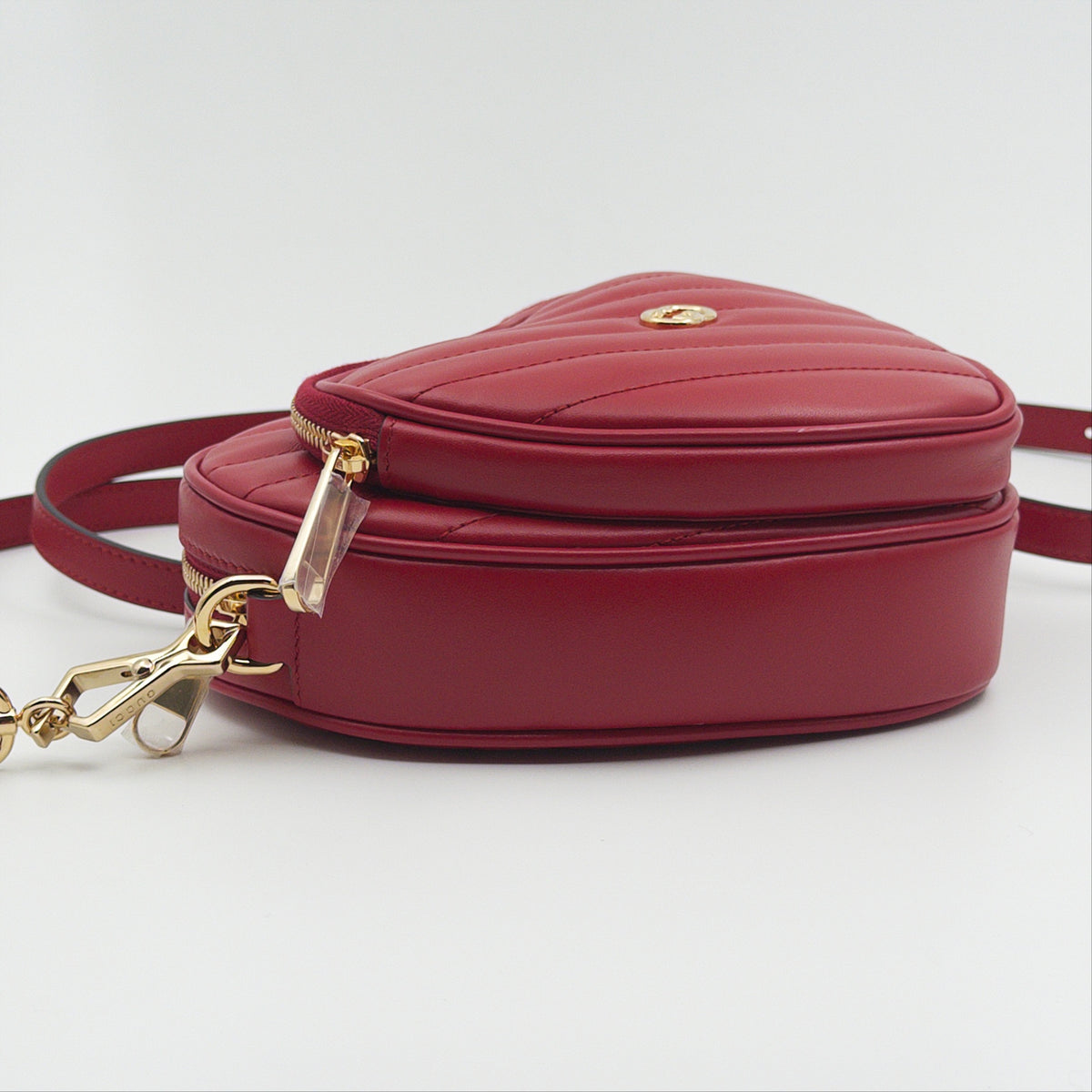 Pre-Owned Red Heart GG Leather Crossbody Bag