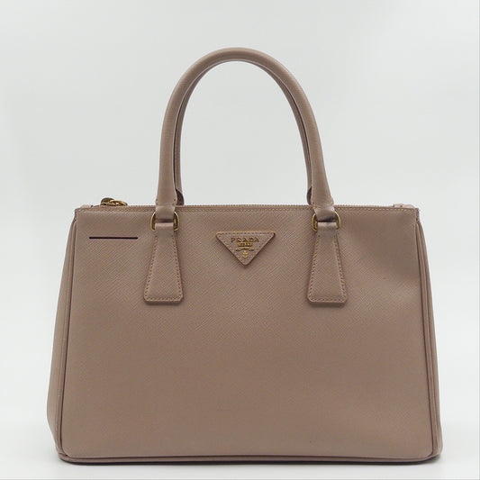 Pre-Owned Beige Saffiano Leather Galleria
