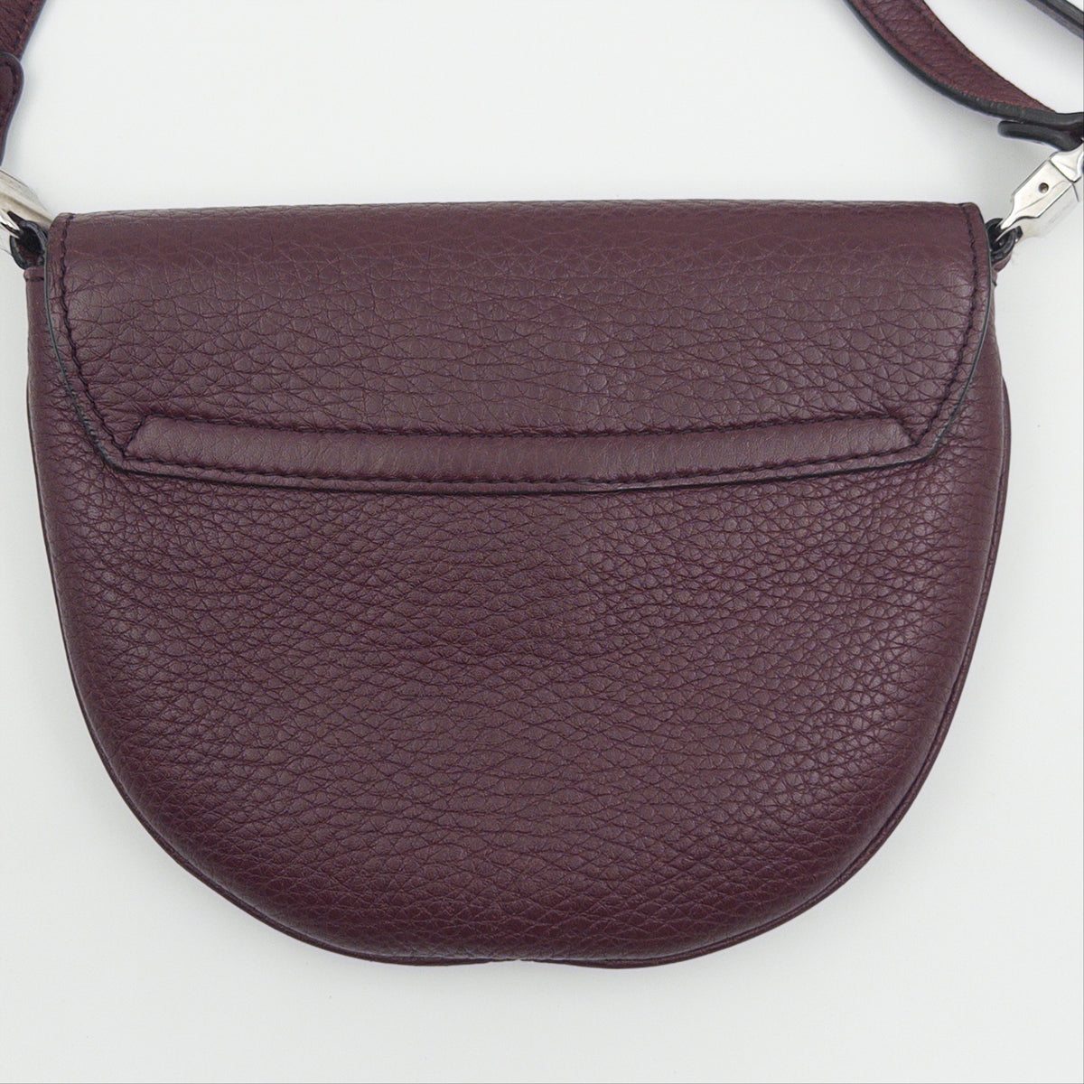 Purple Pebbled Leather Mini Soho Crossbody Flap Bag
