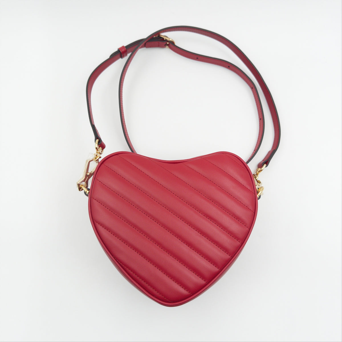 Pre-Owned Red Heart GG Leather Crossbody Bag