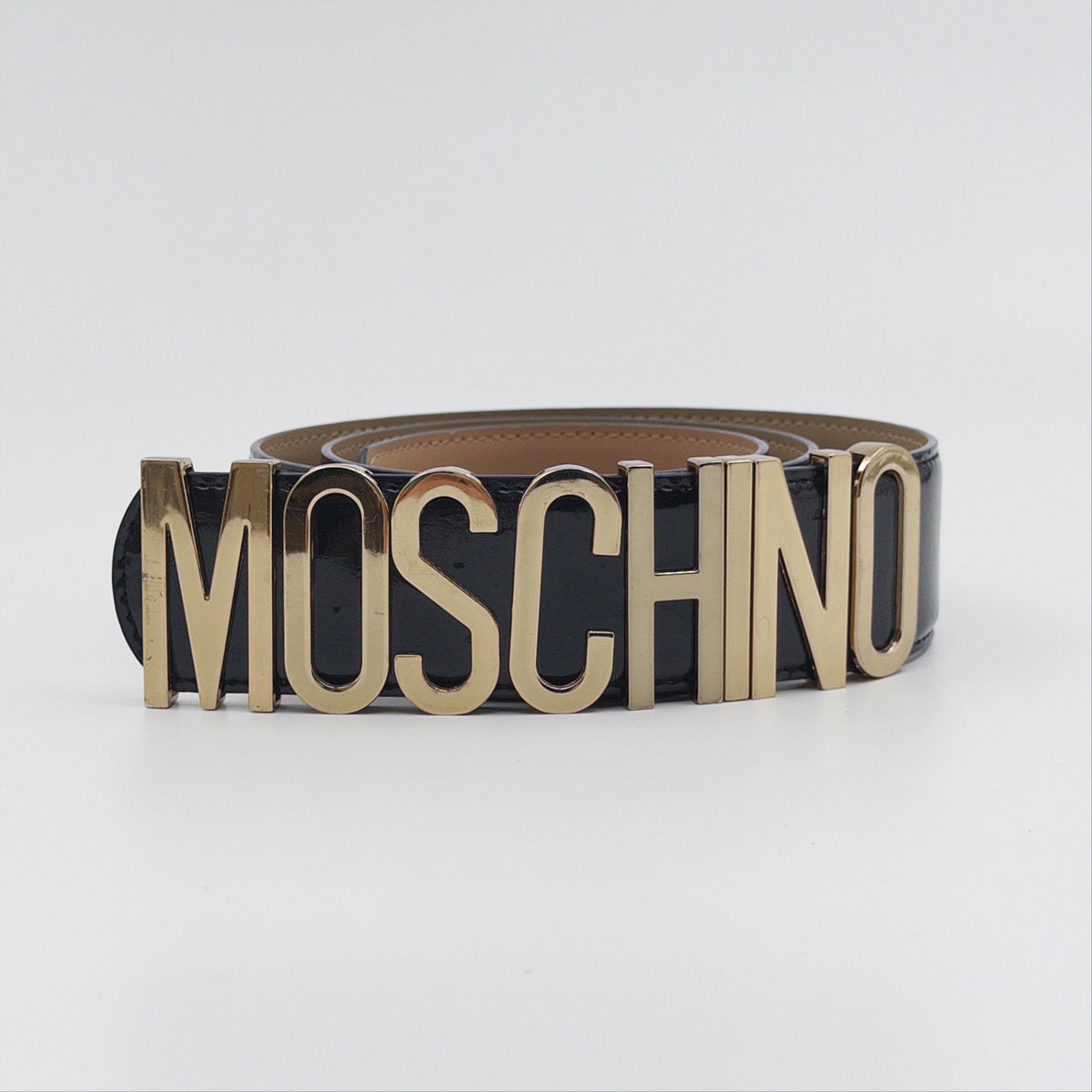 Pre-Owned Black Leather Belt (85)