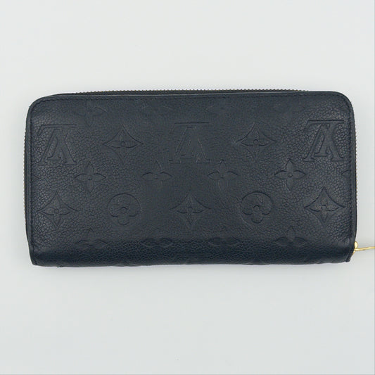 Pre-Owned Black Monogram Empreinte Leather Zip Wallet
