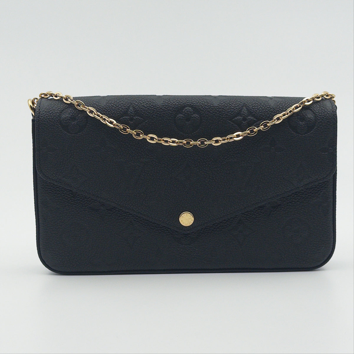 Pre-Owned Black Monogram Empreinte Leather Wallet on Chain