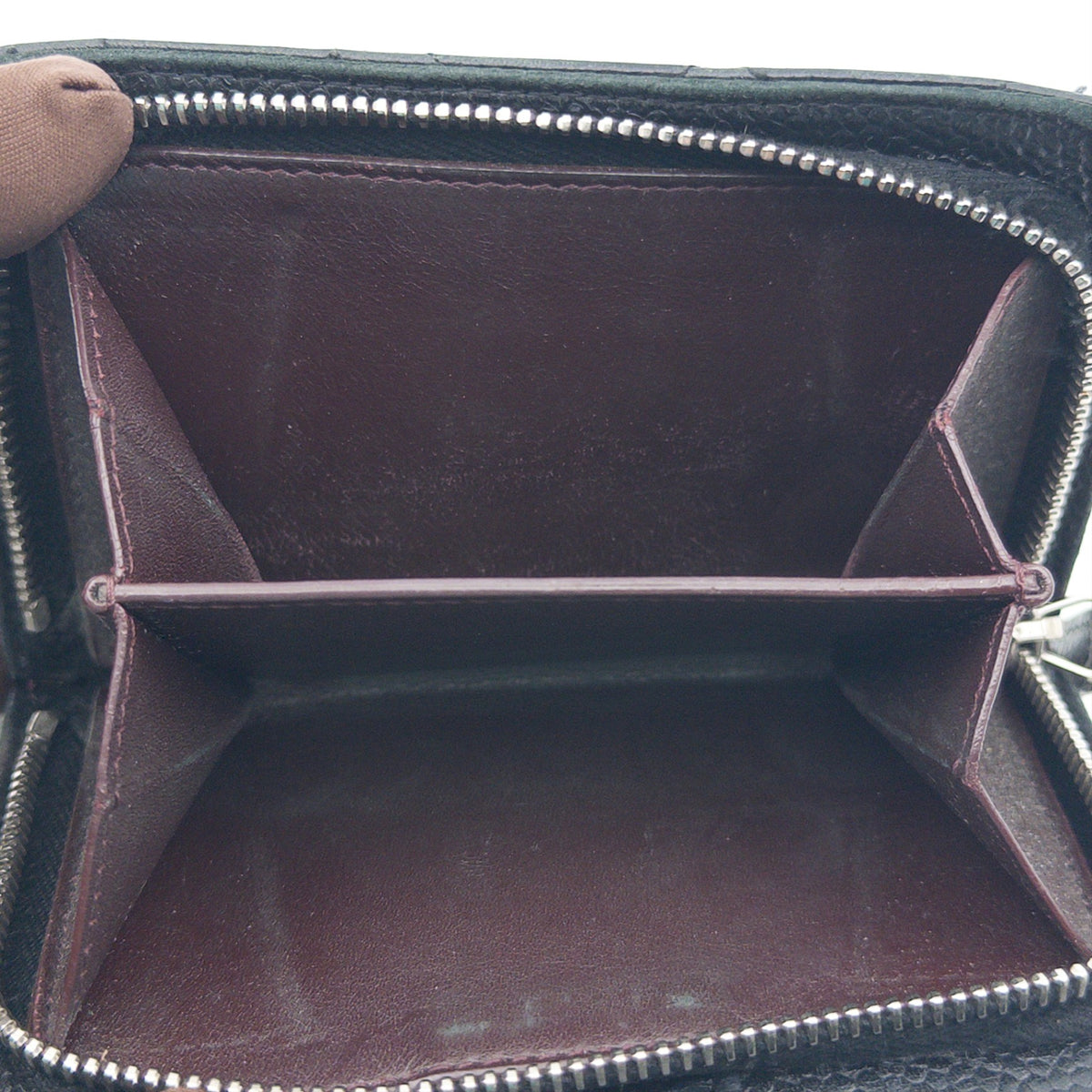 Pre-Owned Black Matelassé Caviar Leather Fold Wallet