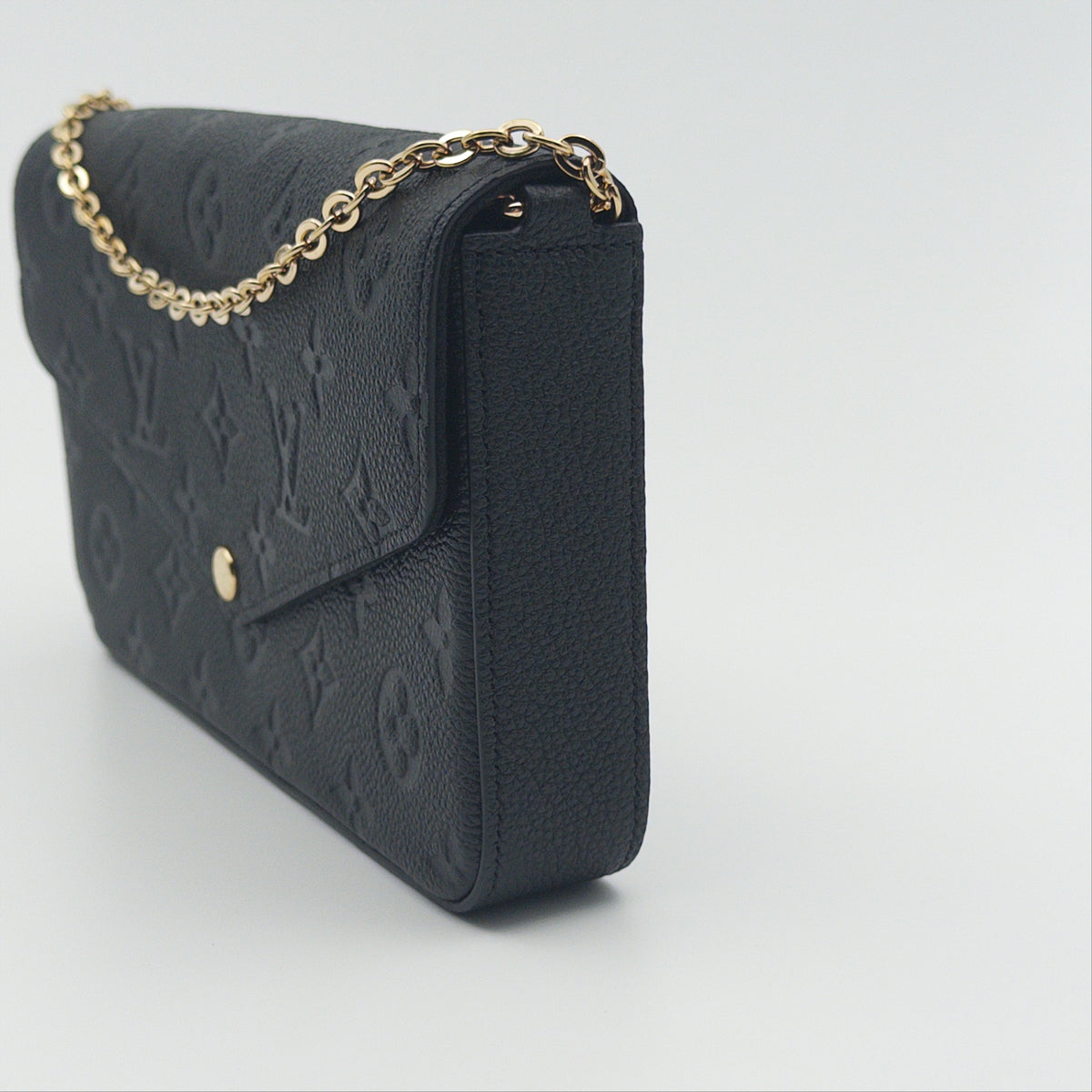 Pre-Owned Black Monogram Empreinte Leather Wallet on Chain