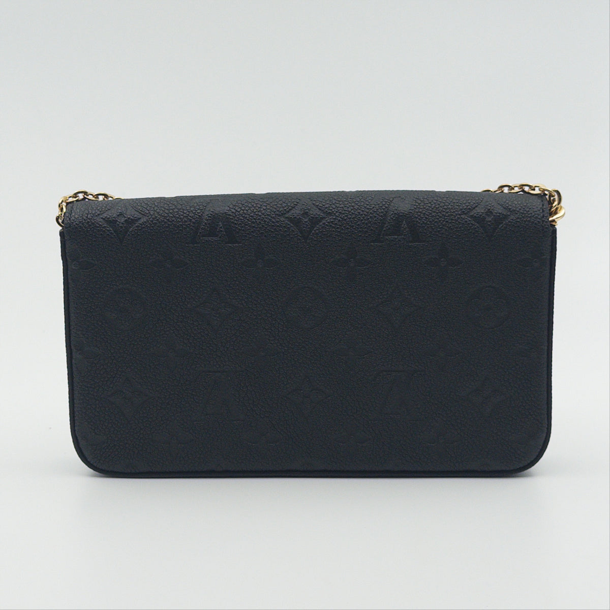 Pre-Owned Black Monogram Empreinte Leather Wallet on Chain