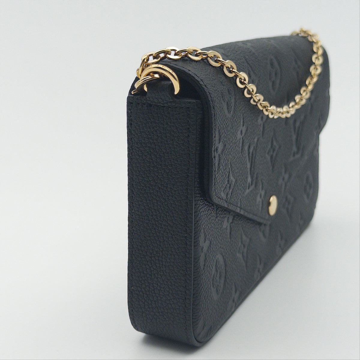 Pre-Owned Black Monogram Empreinte Leather Wallet on Chain