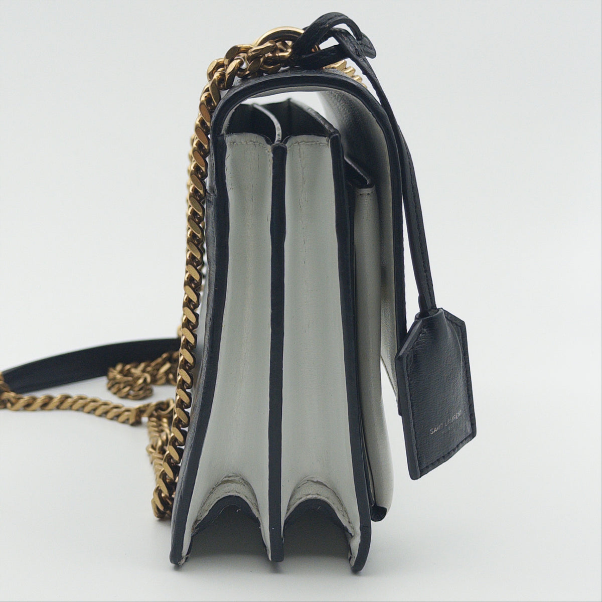 Pre-Owned Black/White Leather Sunset Crossbody Bag