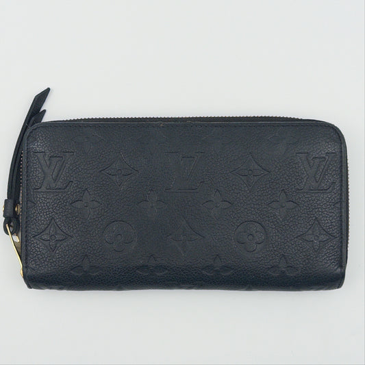 Pre-Owned Black Monogram Empreinte Leather Zip Wallet