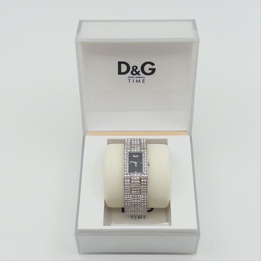 Pre-Owned Black Dial/Jewelled Steel Watch