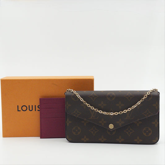 Pre-Owned LV Monogram Canvas Felicie Wallet on Chain