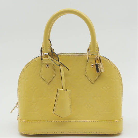 Pre-Owned Butter Yellow Monogram BB Vernis Leather Alma