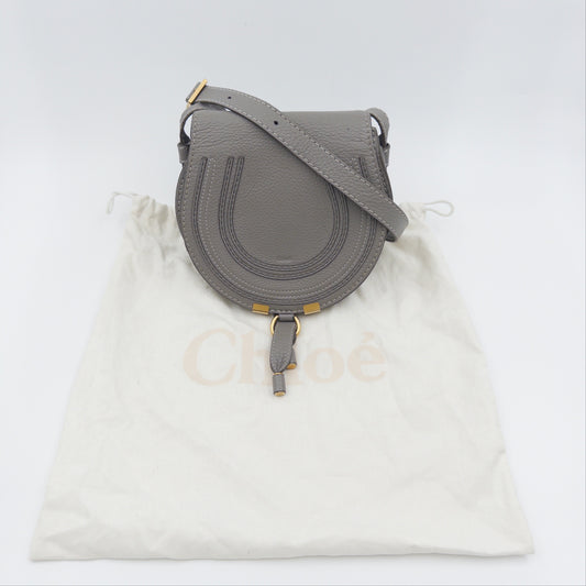 Pre-Owned Grey Leather Crossbody Bag