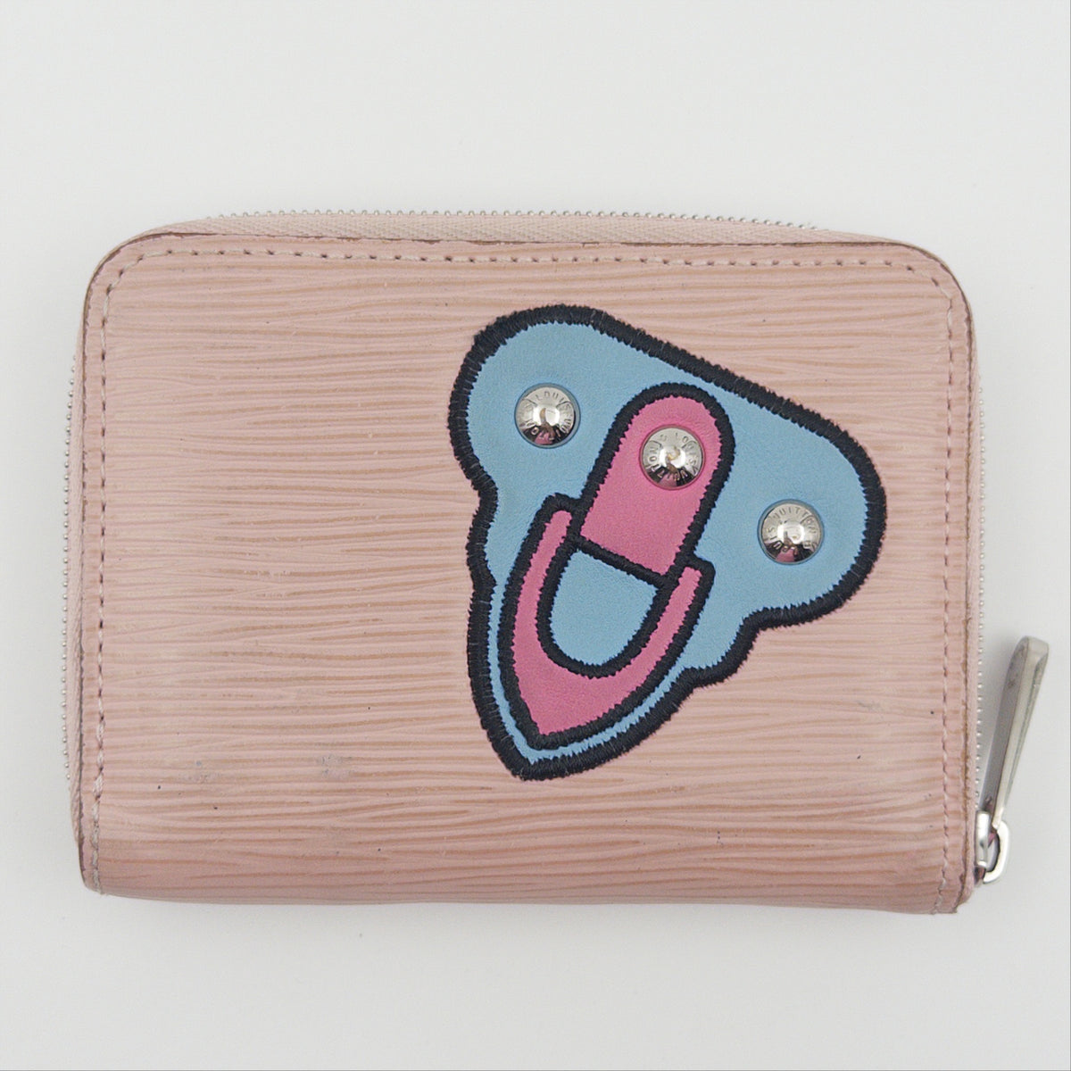Pre-Owned L.E. Light Pink Epileather Zip Wallet