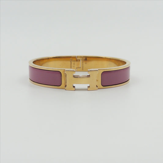 Pre-Owned Pink Gold-Plated Clic H Bracelet (PM)