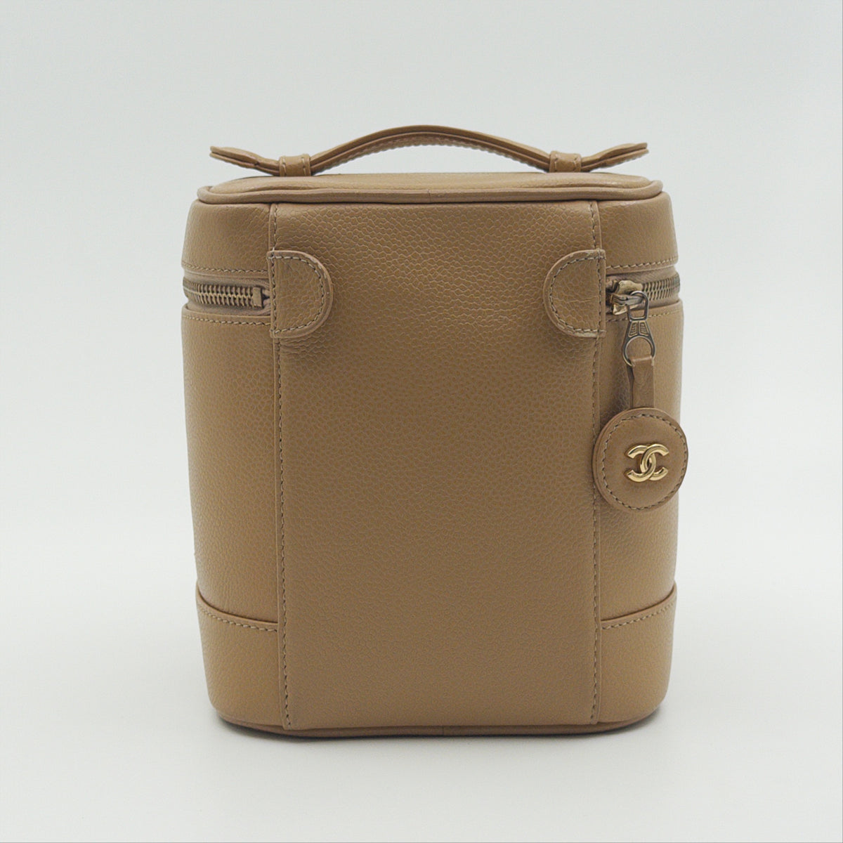 Pre-Owned Beige Caviar Leather Vanity Bag