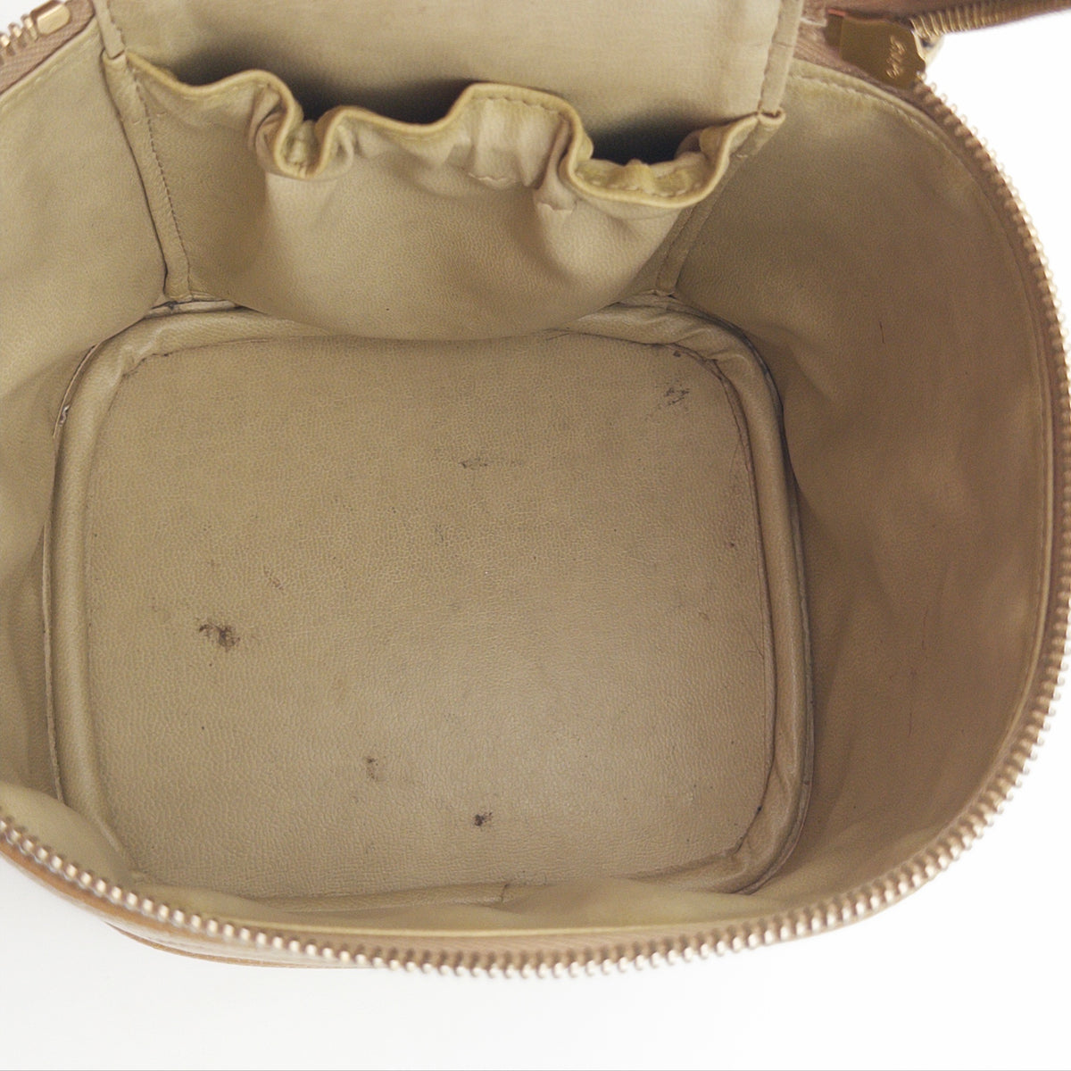 Pre-Owned Beige Caviar Leather Vanity Bag