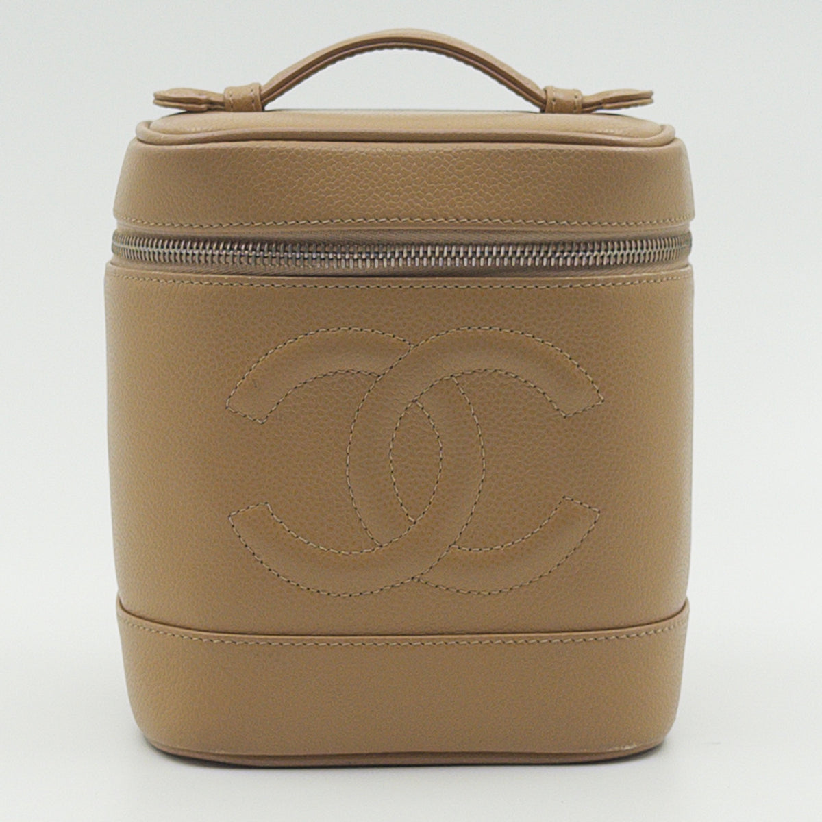 Pre-Owned Beige Caviar Leather Vanity Bag