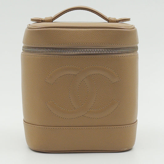 Pre-Owned Beige Caviar Leather Vanity Bag