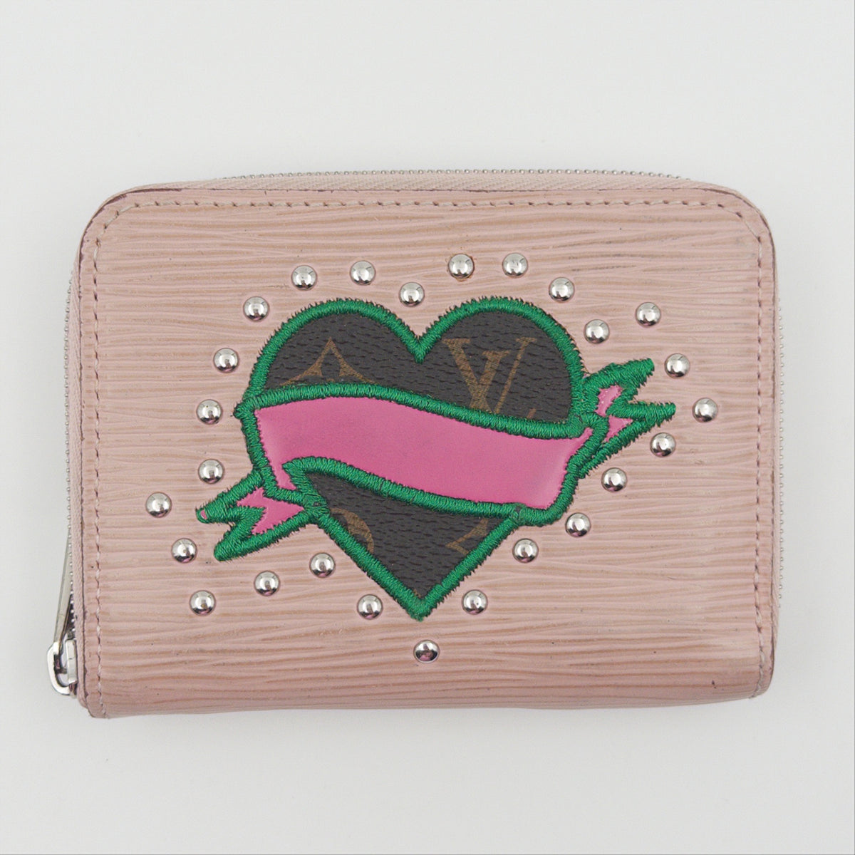Pre-Owned L.E. Light Pink Epileather Zip Wallet