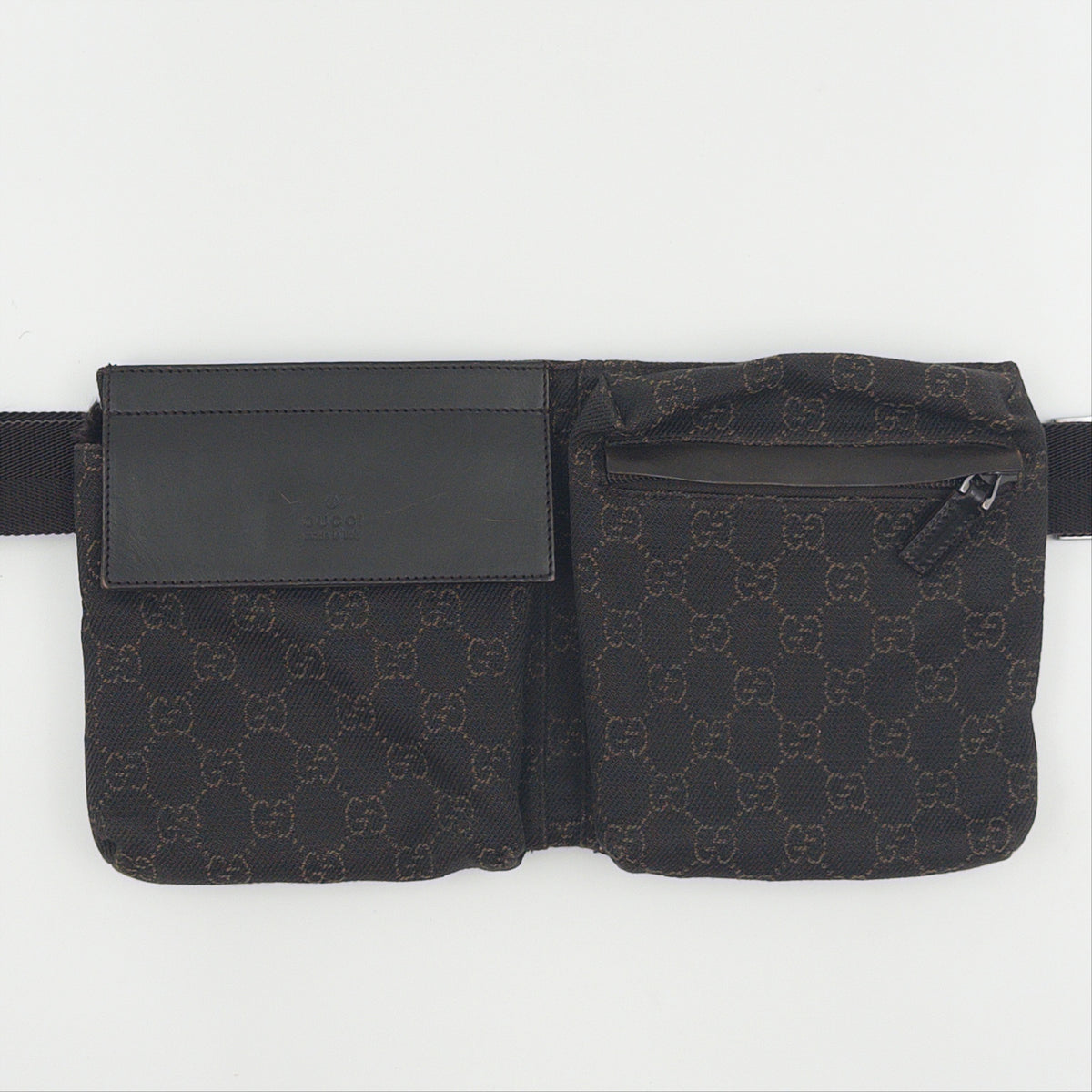 Pre-Owned Black GG Canvas Belt Bag