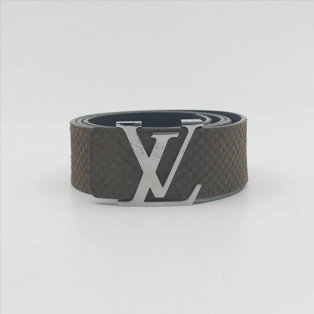 Pre-Owned Olive Green Leather Belt (85)