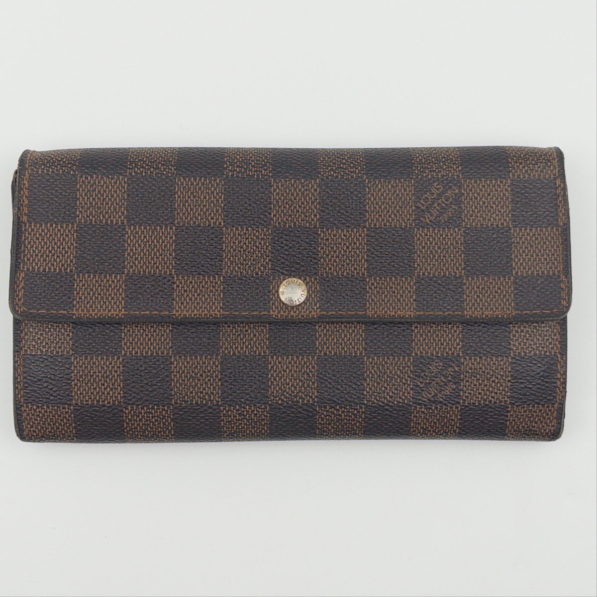 Pre-Owned Damier Ebene Canvas Sarah Wallet
