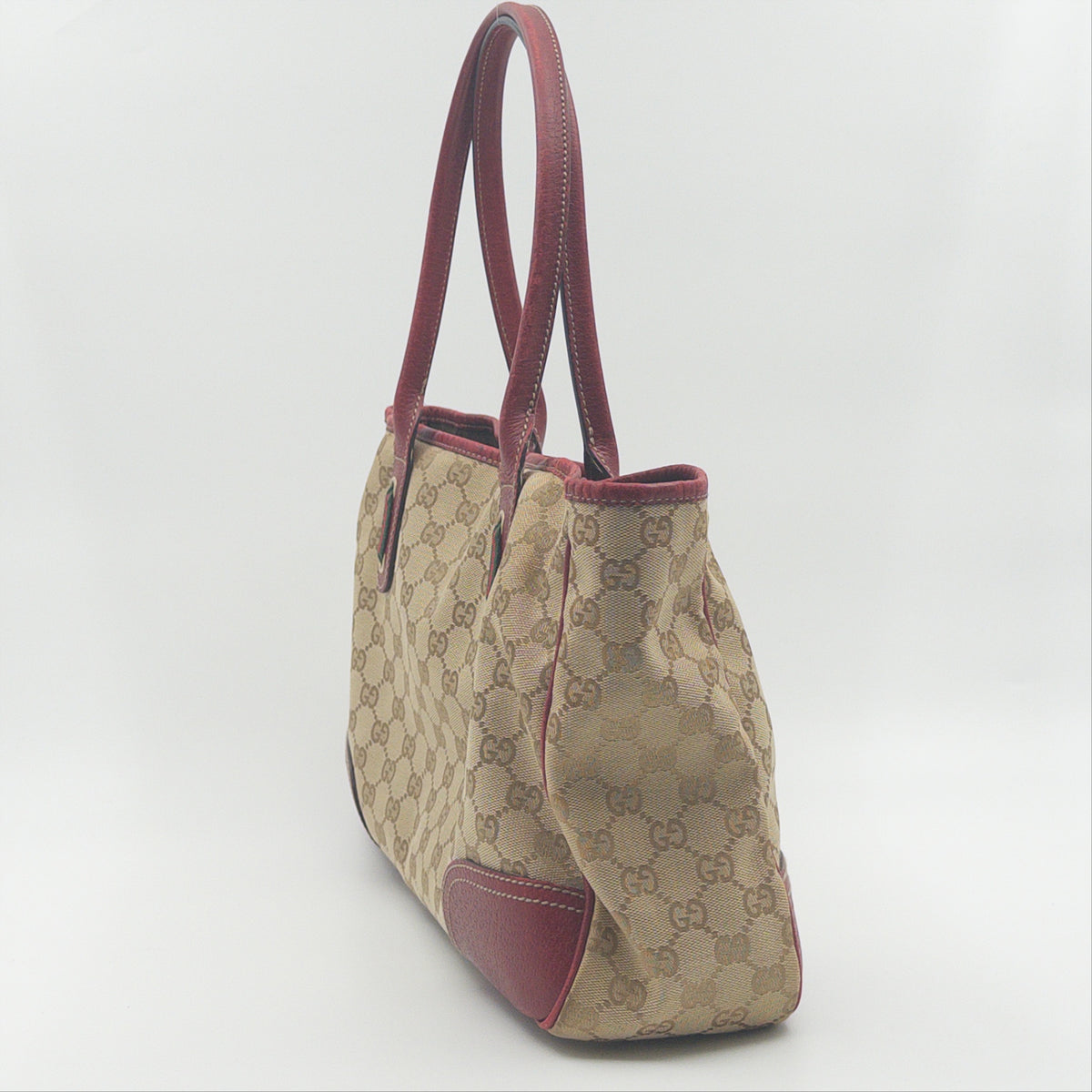Pre-Owned Red/Beige GG Canvas Princy Shopper Tote