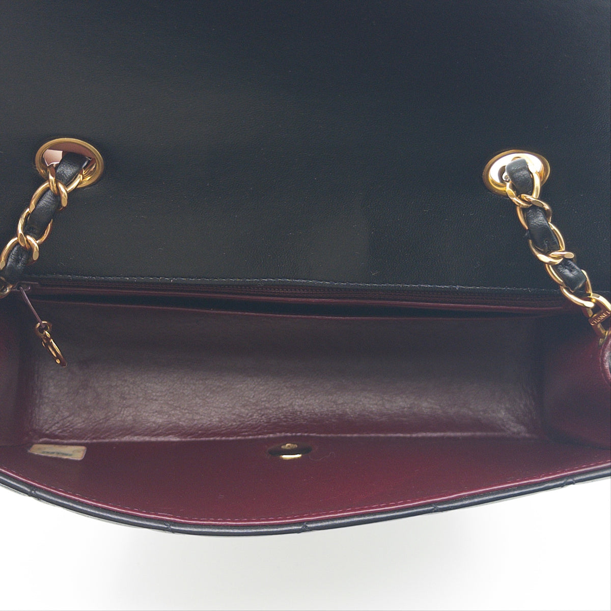Pre-Owned Black Lambskin Diana Crossbody Bag