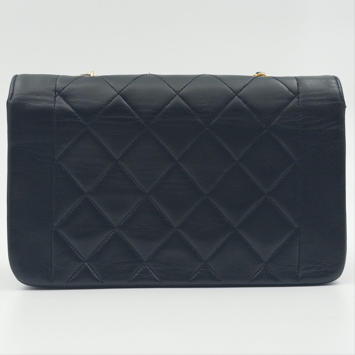 Pre-Owned Black Lambskin Diana Crossbody Bag