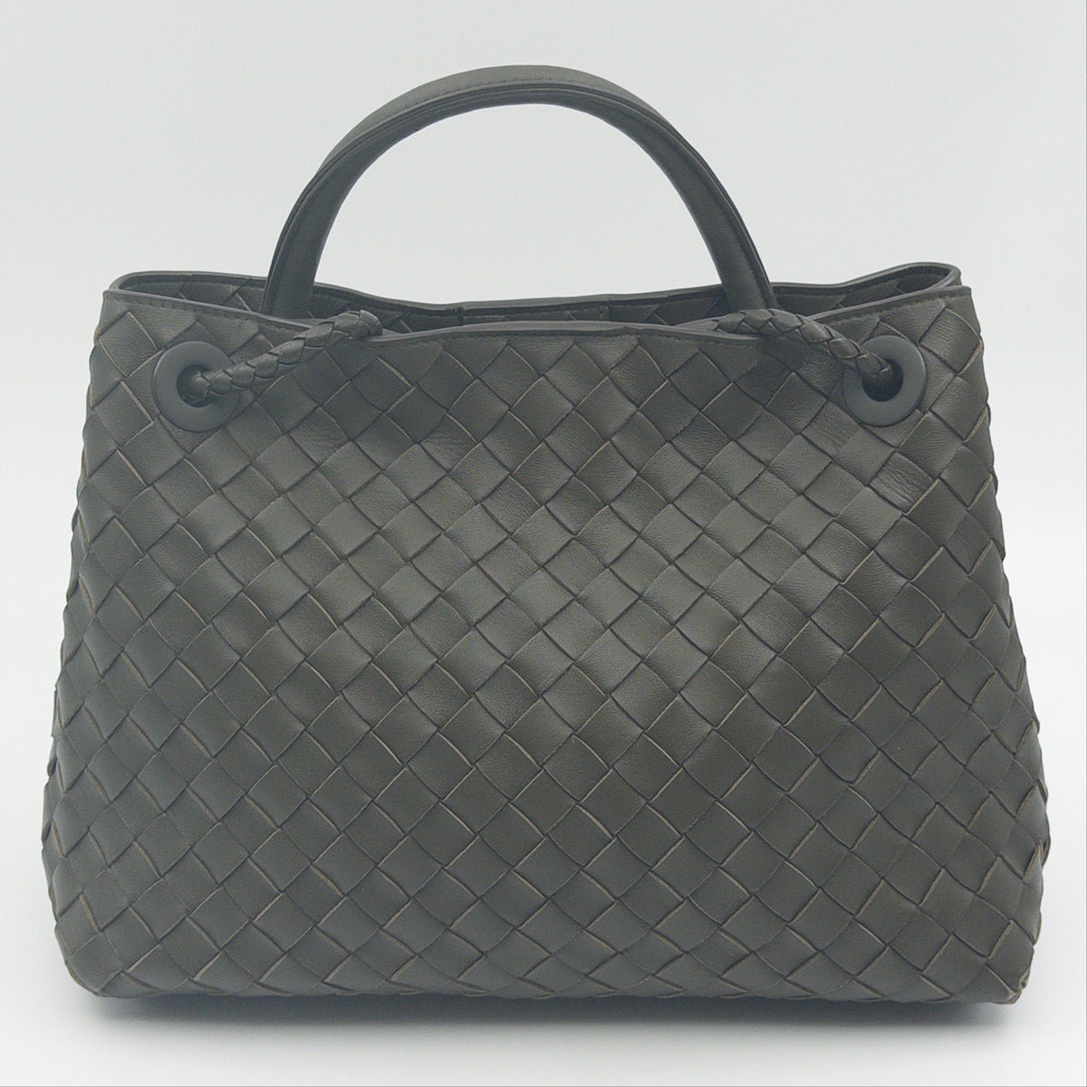 Pre-Owned Olive Green Intrecciato Medium Andiamo Bag