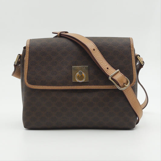 Pre-Owned Brown Macadam Canvas Crossbody Bag
