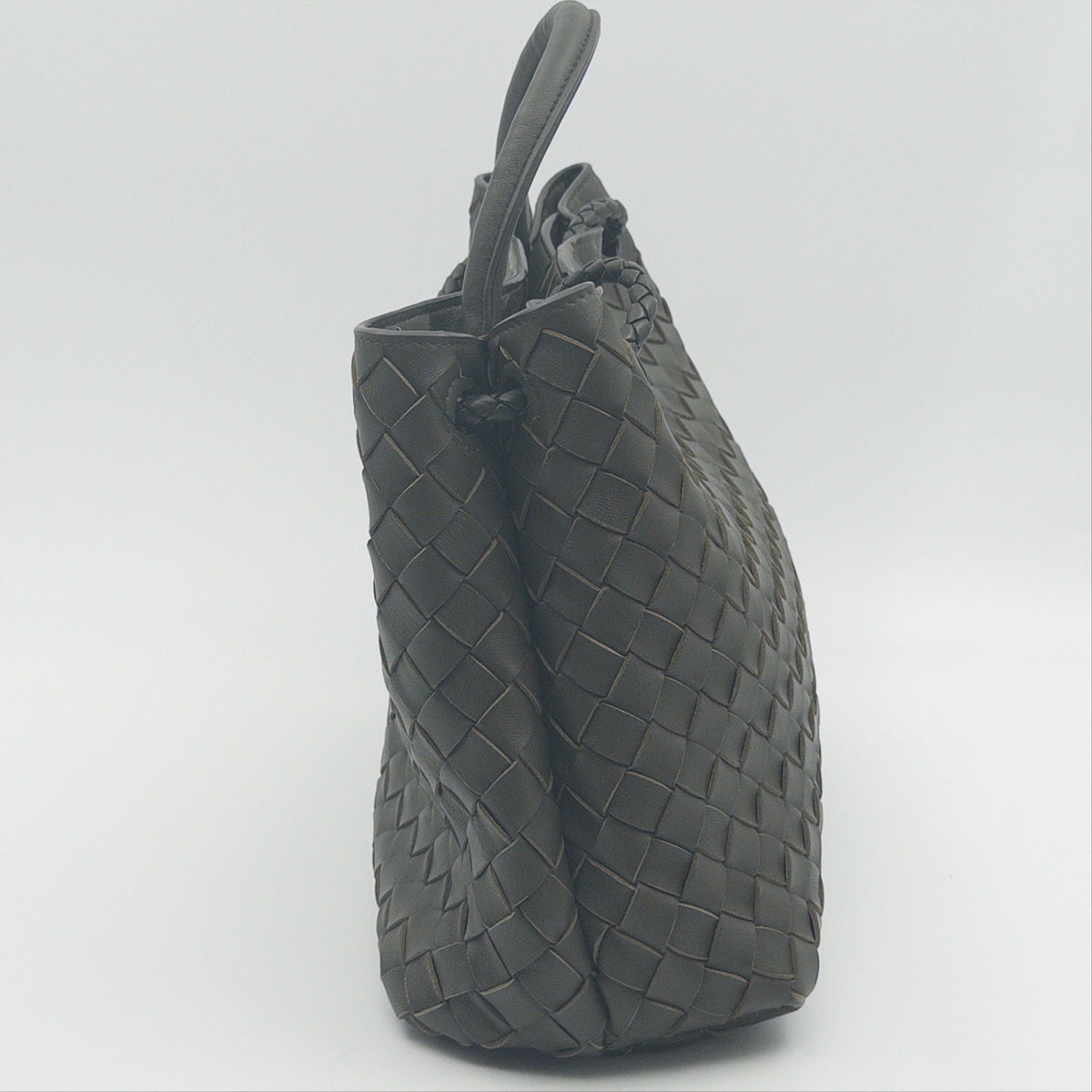 Pre-Owned Olive Green Intrecciato Medium Andiamo Bag