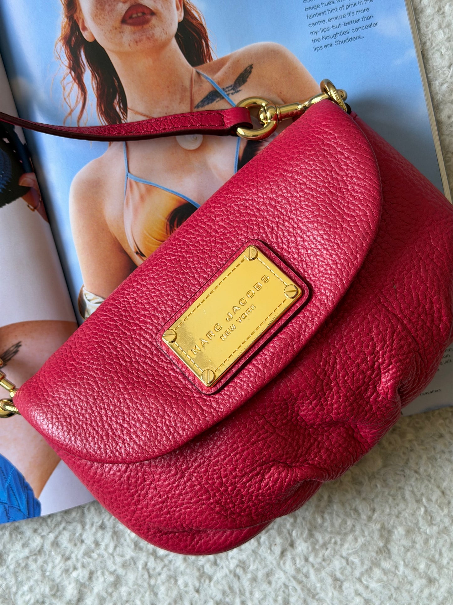 Raspberry Leather Handbag