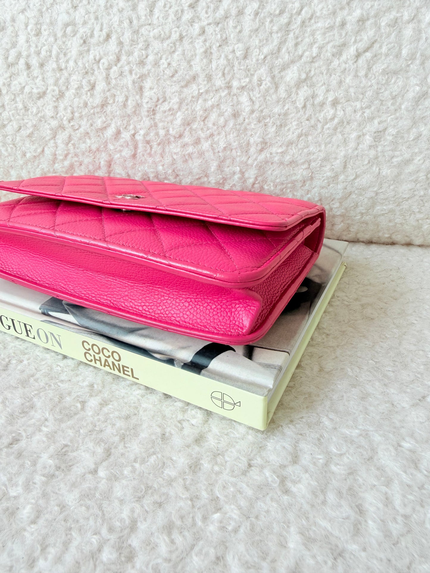 2016 Pink Caviar Wallet on Chain Silver & Pink Hardware