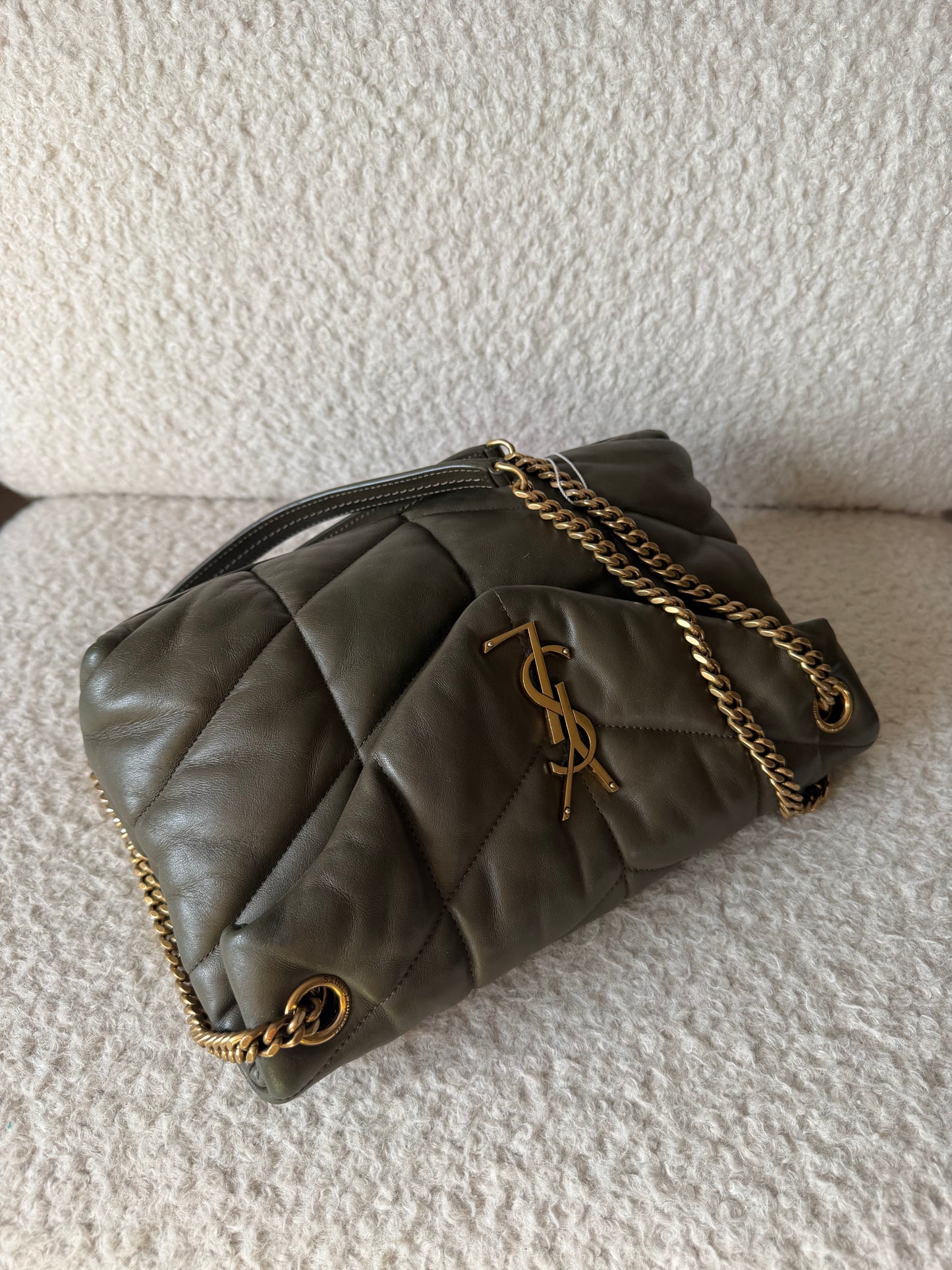 Pre-Owned Olive Green Lou Lambskin Leather Crossbody Bag