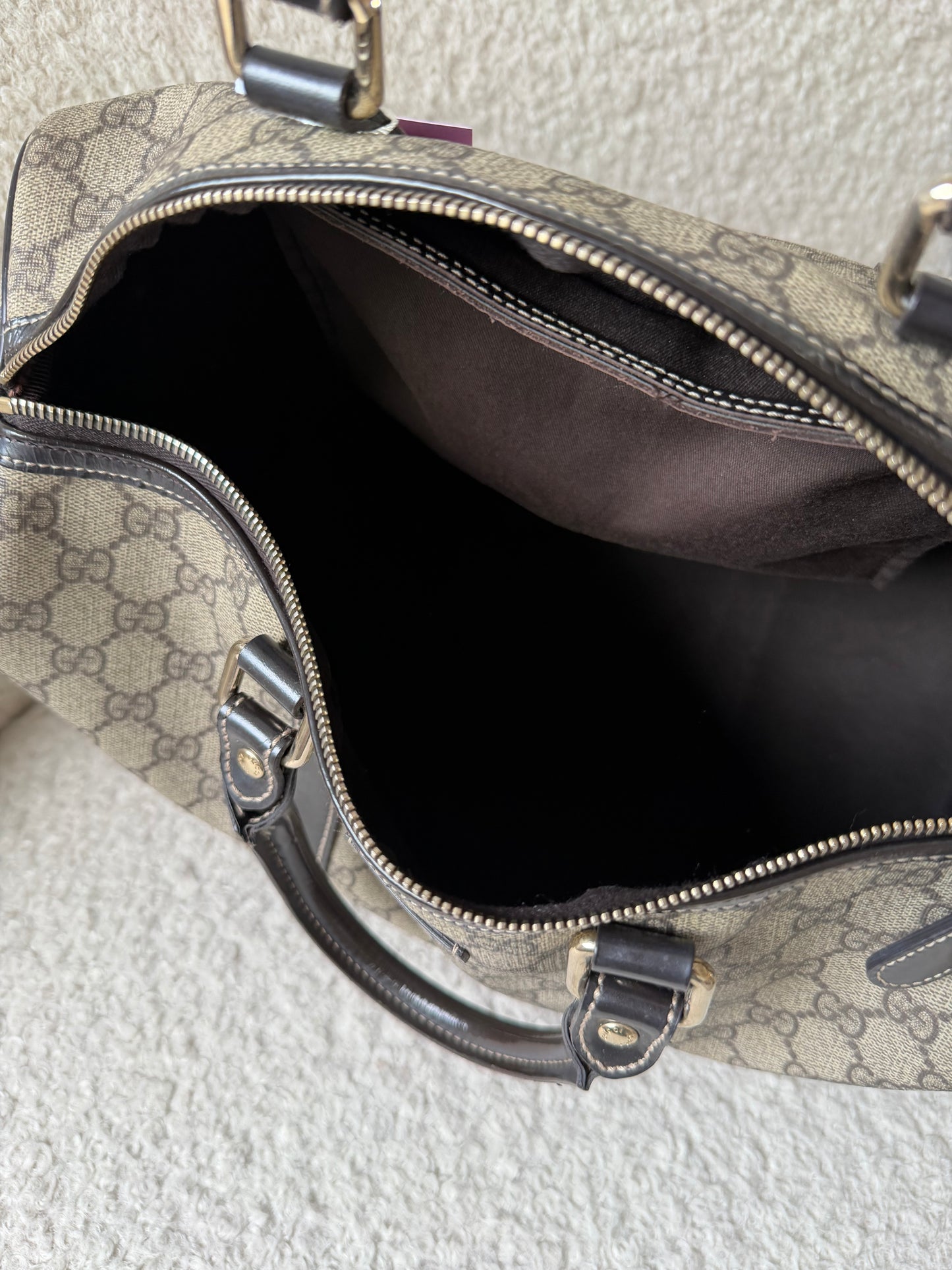 GG Supreme Canvas Boston Bag
