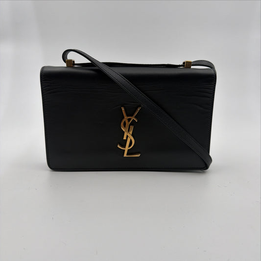 Pre-Owned Black Box Leather Crossbody Bag