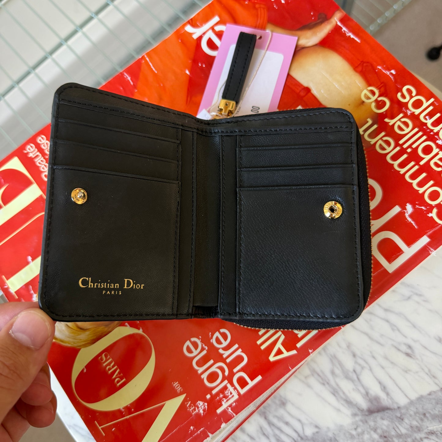Pre-Owned Black Cannage Lambskin Leather Wallet