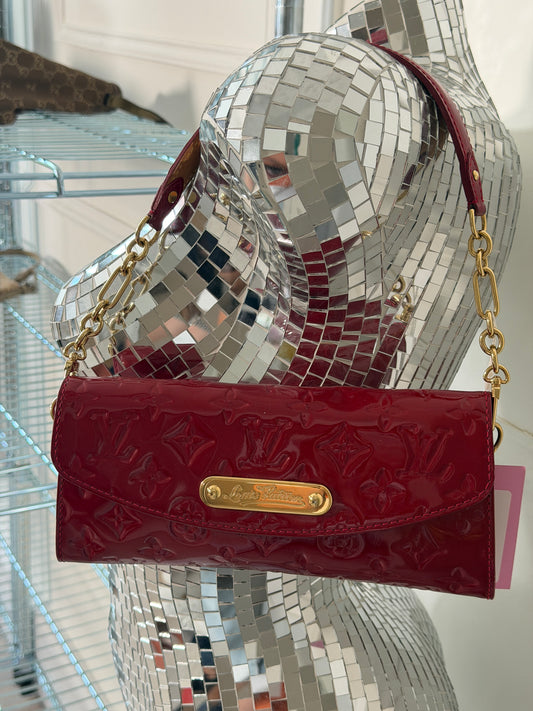 Pre-Owned Red Vernis Leather Handbag - 2 Way