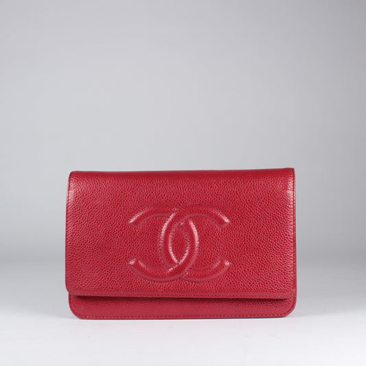 Chanel Caviar WOC - Red Large CC